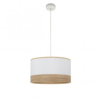 Distribuidor - Lâmpadas Diversas | Colgantes Moderno | COLGANTE OLGA 1XE27 BLANCO/BLANCO-MAD.CLARA REGX40X40 CM Ref: 190094001